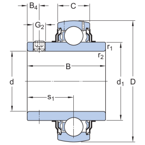 Y-leje SKF, YAR 208-108-2F  (38,1 x 80 x 49,2 mm)