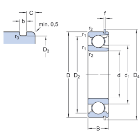 SKF sporkugleleje, 309 NR