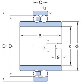 SKF sfærisk kugleleje, 11205 ETN9