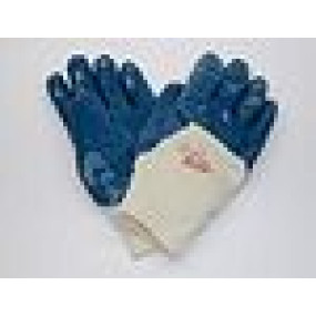 Handske blå skærehæmmende NBR, m/ribkant str. 7