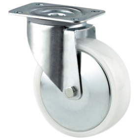 Transporthjul m/topplade drejelig, Ø 160 mm nylonhjul (300 kg.)