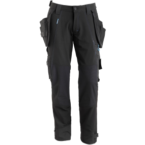 Buks, aftagelige hængelommer, strækstof, Buks 82C49 sort