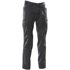 Bukser med lårlommer, strækstof-zoner Bu, ks 82C54 sort