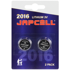 Knapcelle batteri 3V, CR 2016 2pak