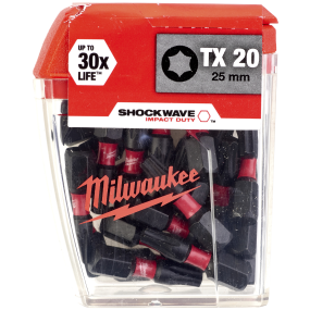 Milwaukee, BITS SHOCKWAVE TX20X25MM 25P