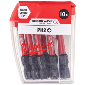 Milwaukee, BITS SHOCKWAVE PH2X50MM CD 10P