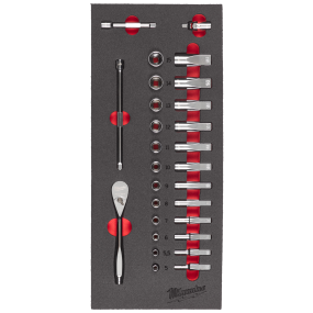 Milwaukee 1/4" topnøglesæt 24 dele, Indsats t/værkstedvogn