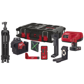 Milwaukee 3-planslaser, M12 3PLKIT-401P