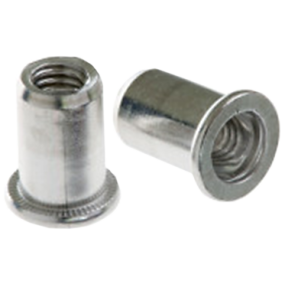 Blindnittemøtrik alu flad hoved, 5 x 12 mm (0,5-3,0 mm)