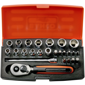 Bahco topnøglesæt 1/4, SL 25  25 dele