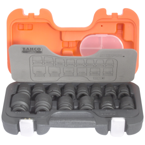 Bahco slagtoppe korte 1/2 (sæt), D/S14 (10-27 mm) 14 stk.