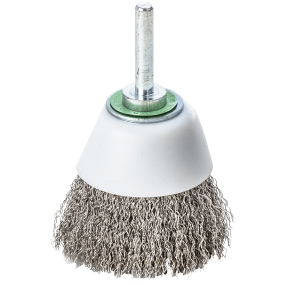 Lessmann topstålbørste rustfri, 6mm skaft ø50