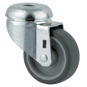 Apparathjul m/hulmontering, Ø 50 mm gummihjul m/kuglelejer (40 kg.)