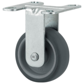 Apparathjul m/ plade i fast gaffel, Ø 50 mm gummihjul m/kuglelejer (40 kg.)