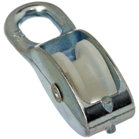 Galv. blok m/ nylonskive, 25 mm