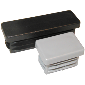 Dupsko rektangulær sort f/rør, 20 x 30 mm. udv. mål på rør