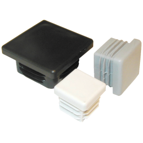 Dupsko kvadratisk sort f/rør, 35 x 35 mm. udv. mål på rør