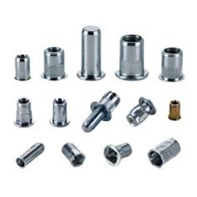 Blindnittemøtrik stål flad hoved, 6 x 16 mm (0,5-3,0 mm) Roulleteret