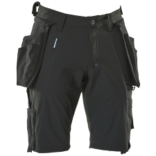 Shorts, aftagelige hængelommer,  stretch, Buks C44 sort