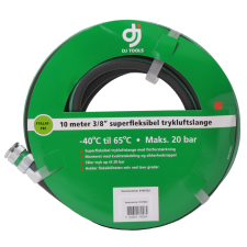 DJ Tools flex slange 10 meter, 3/8 m/kobling og sikkerhedsnippel