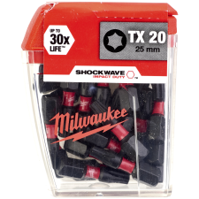 Milwaukee, BITS SHOCKWAVE TX20X25MM 25P