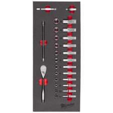 Milwaukee 1/4" topnøglesæt 24 dele, Indsats t/værkstedvogn