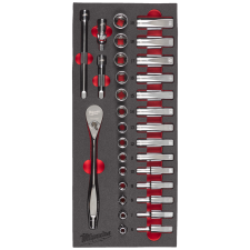 Milwaukee 3/8" topnøglesæt 32 dele, Indsats t/værkstedvogn